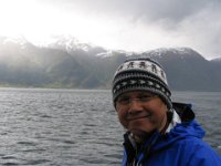 Francisco and Mountain range across Sognefjorden