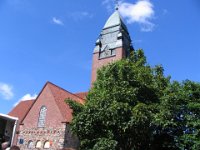 Masthuggskyrkan on top of high hill overlooking the city and harbor