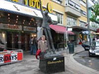 Street sculpture (PeeWee?) and Bill